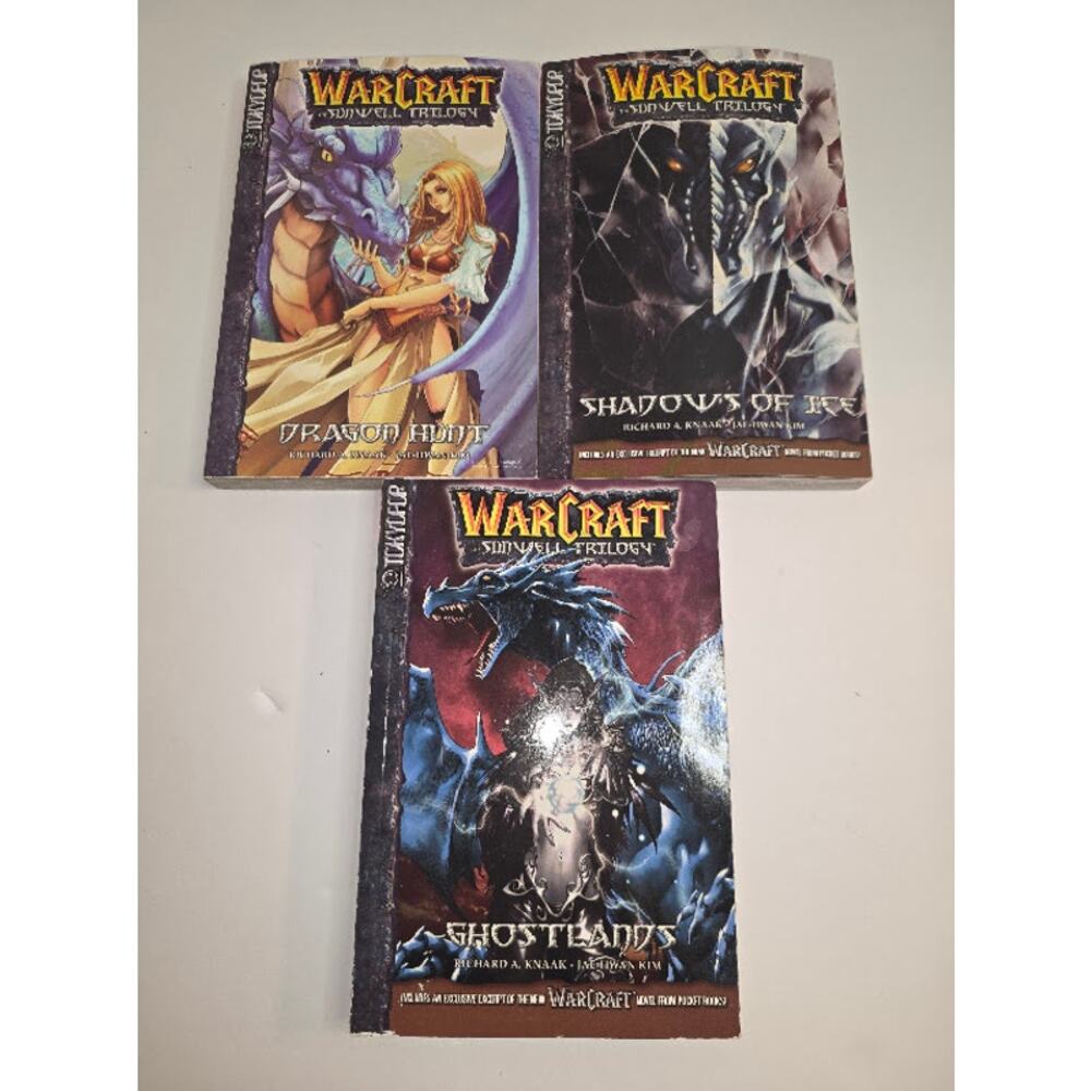 Warcraft Sunwell Trilogy Books 1,2,3 Graphic Novels, Dragon Hunt, Shadows of Ice